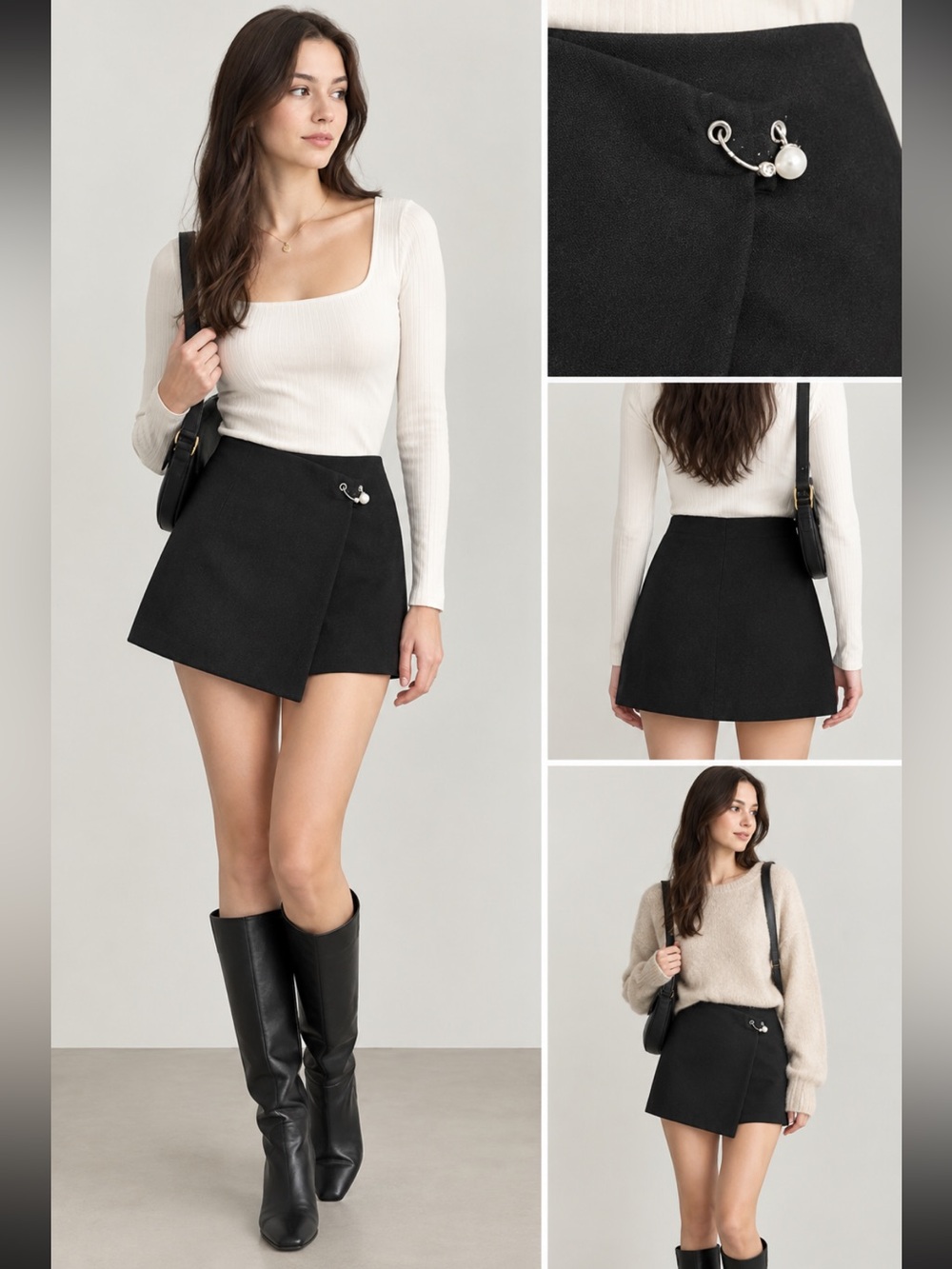 LUSH skirt with moving pearl decor